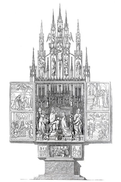 Altar from the Catholic parish and pilgrimage church of St. Wolfgang in St. Wolfgang am Wolfgangsee in Upper Austria.