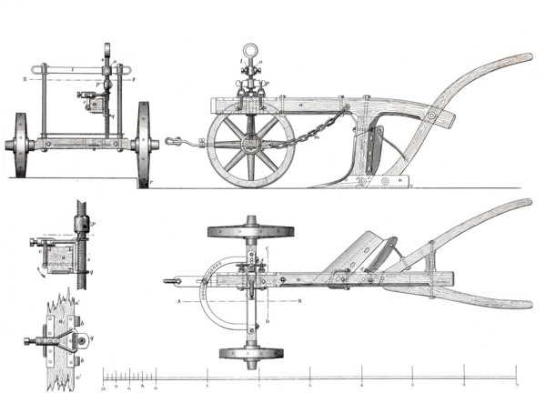 Cart plough without guide.