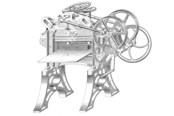 Paper cutting machine from the company TR Ulisch in Leipzig.
