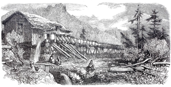 Sawmill in the Hollental valley in the Black Forest.