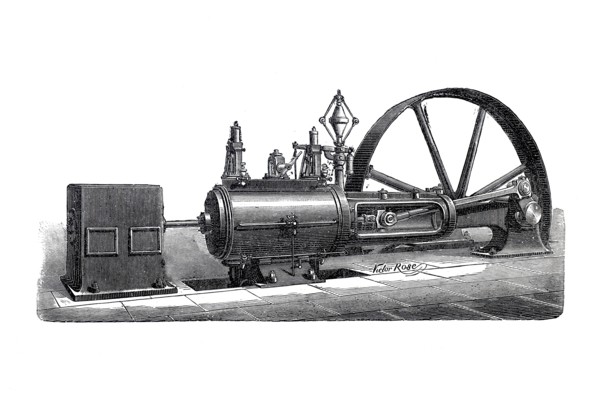 Steam engine.