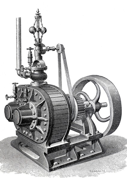 Steam engine.
