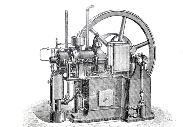 Steam engine.