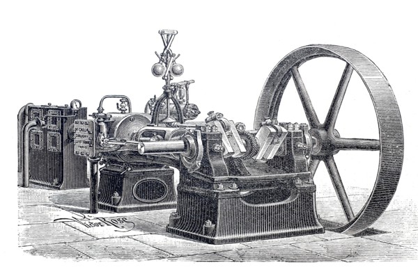 Steam engine.