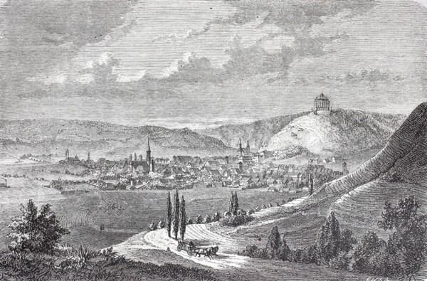 Liberation Hall and town of Kelheim.