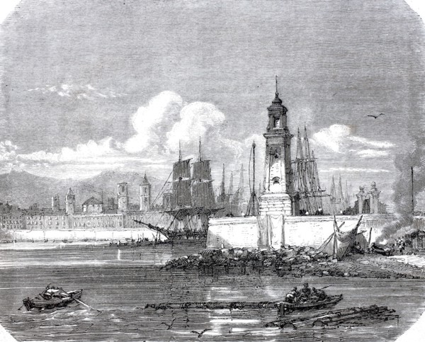 The lighthouse in the port of Barcelona.