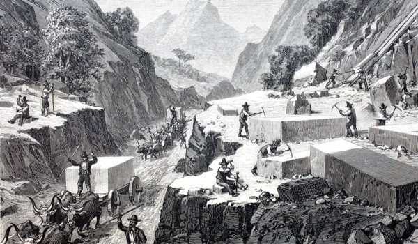 The marble quarries near Carrara.