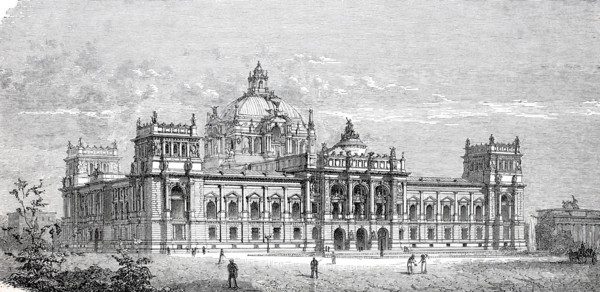 Award-winning design for the Reichstag building by Paul Wallot.