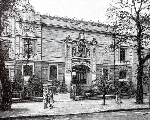The front view of the Kunstlerhaus in Berlin.
