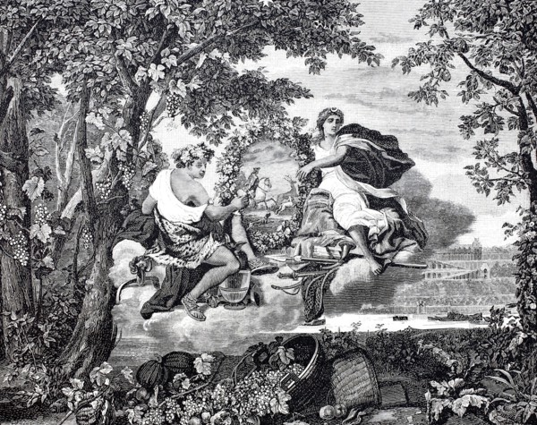 An allegory of autumn on a 17th-century tapestry from a Parisian manufactory.