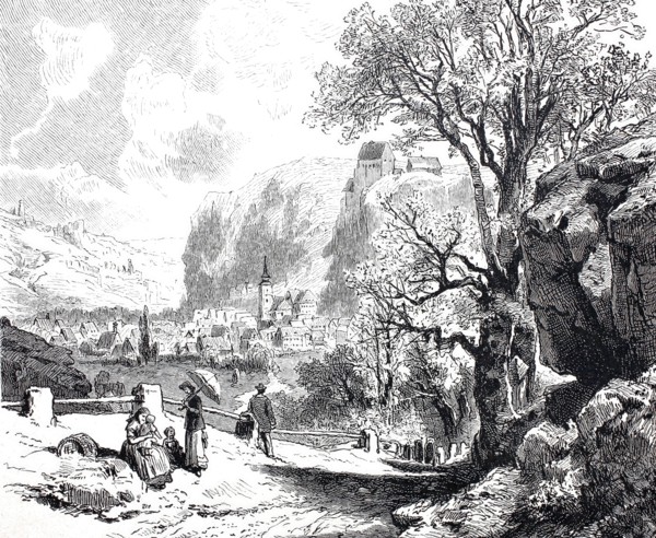 Landscape and castle near Pottenstein.