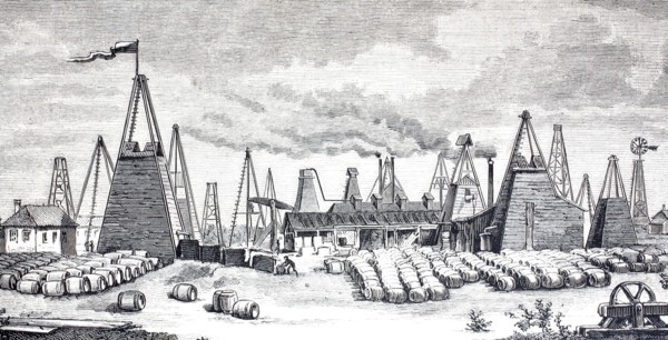 Petroleum wells in Oelheim.
