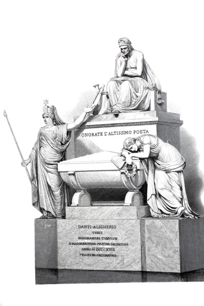The tomb of Dante Aligherio in Santa Croce in Florence.