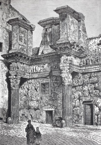 Ruins of the Temple of Minerva in Rome.