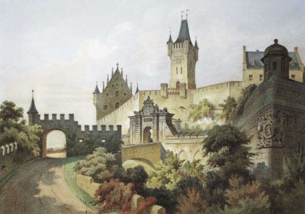 Veste Coburg in 1864. Coburg. Upper Franconia. Bavaria. Germany. Historical. digitally restored