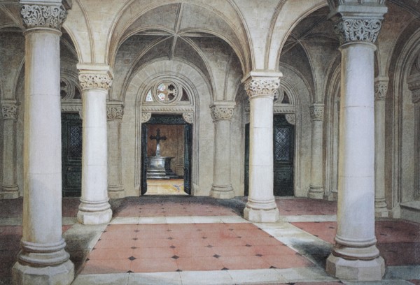 Inside the ducal mausoleum. 1860. Coburg. Upper Franconia. Bavaria. Germany. Historical. digitally