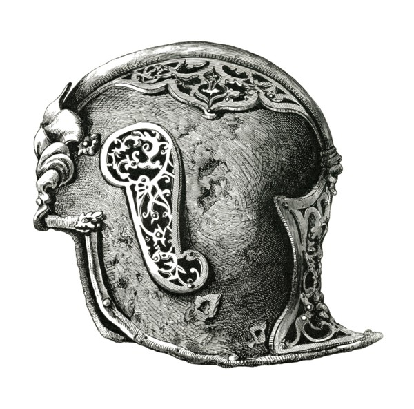 A sallet. also called a salade or sallet war helmet. a late medieval helmet type that evolved in