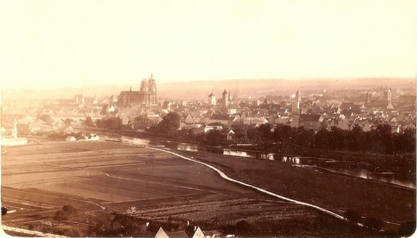 The city of Regensburg in 1866. Bavaria. Germany. Historical. digitally restored reproduction from