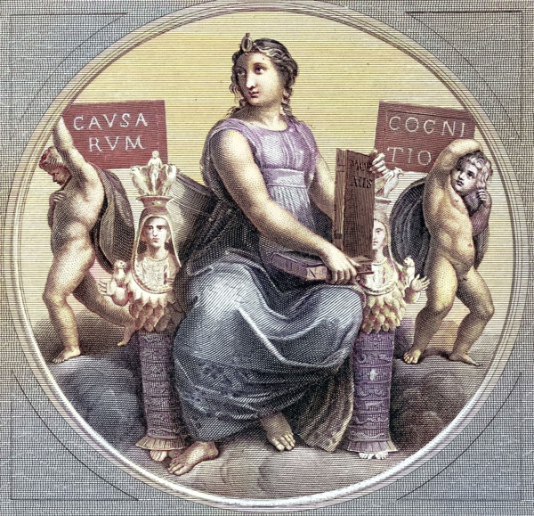 Philosophy. symbolic representation in the Vatican. after a painting by Raphael. Rome. Italy.