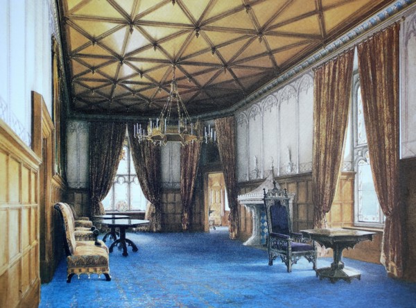 The Queen's Salon. 1845. Stolzenfels Castle near Koblenz. Germany. digitally restored reproduction