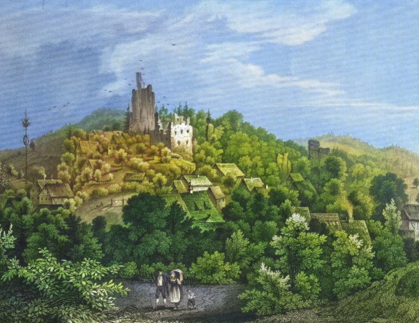Bärenfels. Niesten Castle. around 1850. castle complex in the High Middle Ages. Weismain.