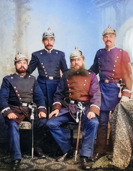 The city police of Kronach in 1900. Upper Franconia. Bavaria. Germany. digitally enhanced