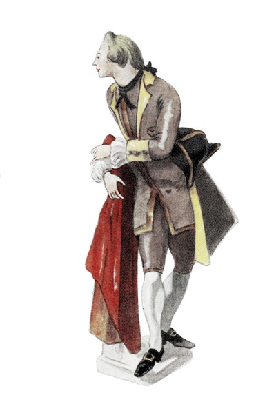 Costumes based on porcelain figures in Germany and Austria. Rococo. Vienna and Nymphenburg. 1760.