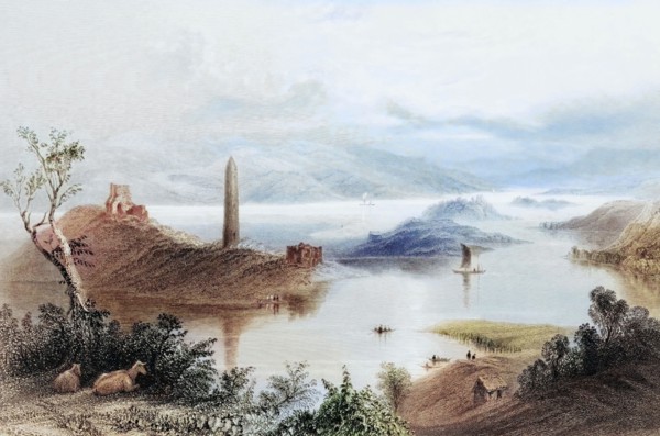 Devenish Island. Loch Erne. County Fermanagh. Ireland. from The Scenery and Antiquities of Ireland.
