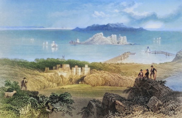 Howth Castle. Howth. County Dublin. Ireland. from The Scenery and Antiquities of Ireland. 1841.
