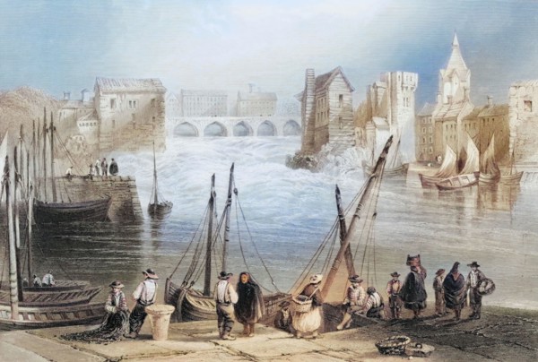 Galway from the Claddagh. Ireland. from The Scenery and Antiquities of Ireland. 1841. digital