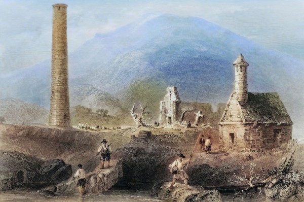 Round Tower. Glendalough. County Wicklow. Ireland. from The Scenery and Antiquities of Ireland.