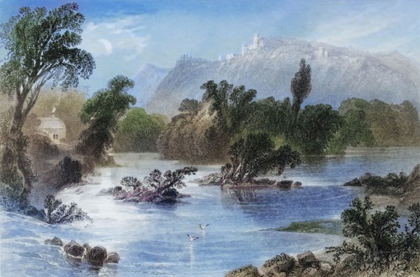 The Meeting of the Waters. Vale of Ovoca. Ireland. from Scenery and Antiquities of Ireland. 1841.