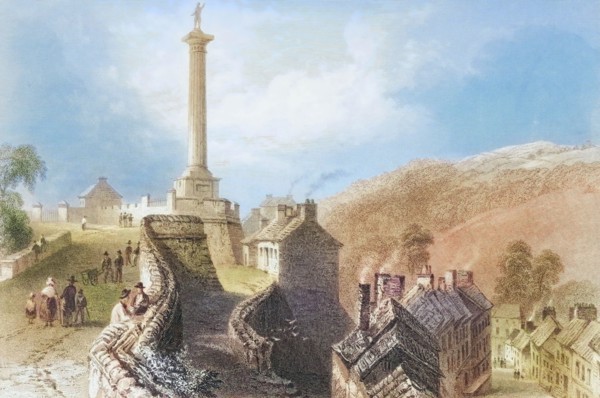 Walker's Pillar - Walls of Londonderry. Ireland. from The Scenery and Antiquities of Ireland. 1841.
