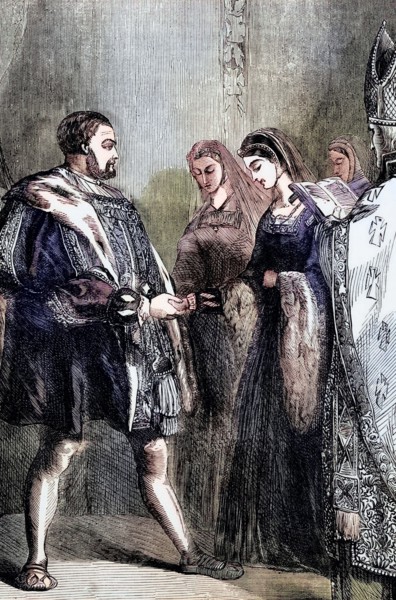 The wedding of Henry VIII to Catherine Parr. the last of his six wives. on July 12. 1543. She was