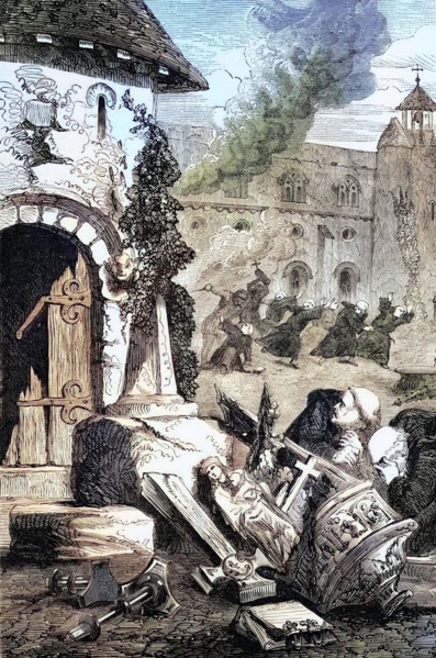 Destruction of Perth Charterhouse or Perth Priory. a monastery of Carthusian monks based in Perth.