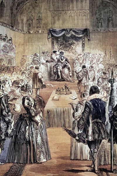 The English coronation of James I (1566 to 1625). King of England and Ireland. on 25 July 1603