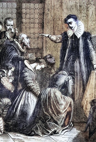 Mary Stuart bids farewell to her companions before her execution on 8 February 1587 at Fotheringhay