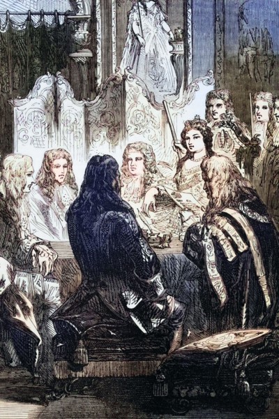 Queen Anne. who played an important role in English affairs. with members of her Privy Council.