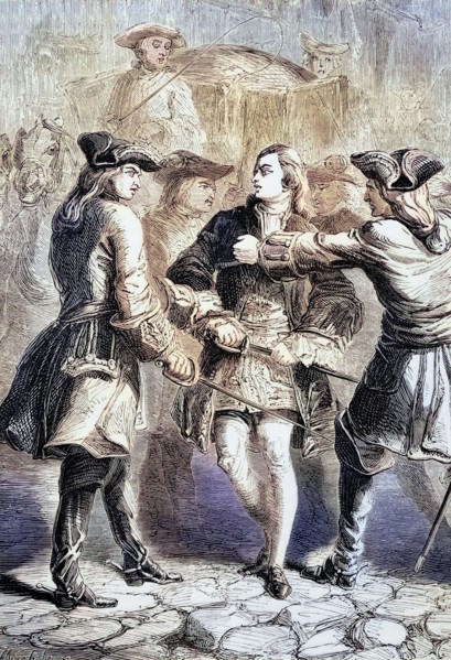 In 1748. the young pretender to the throne. Prince Charles. was arrested and expelled from France