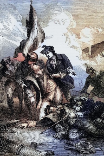 The death of General Richard Montgomery during the Battle of Quebec. fought on December 31. 1775.