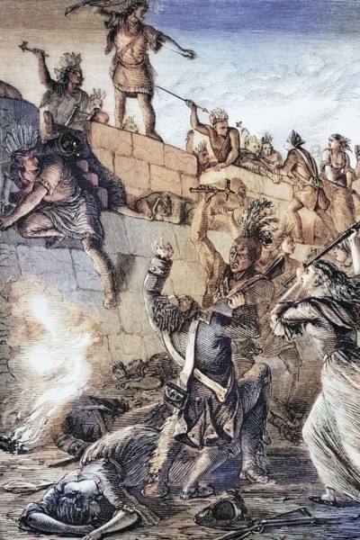 Iroquois attackers at the Battle of Wyoming. an encounter during the American Revolutionary War