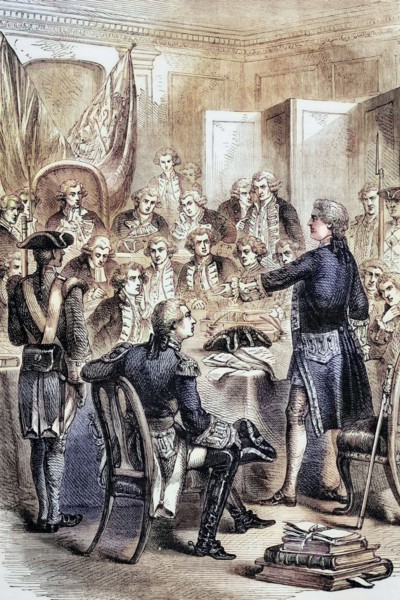 Admiral Augustus Keppel. Royal Navy officer during the American War of Independence. at his court