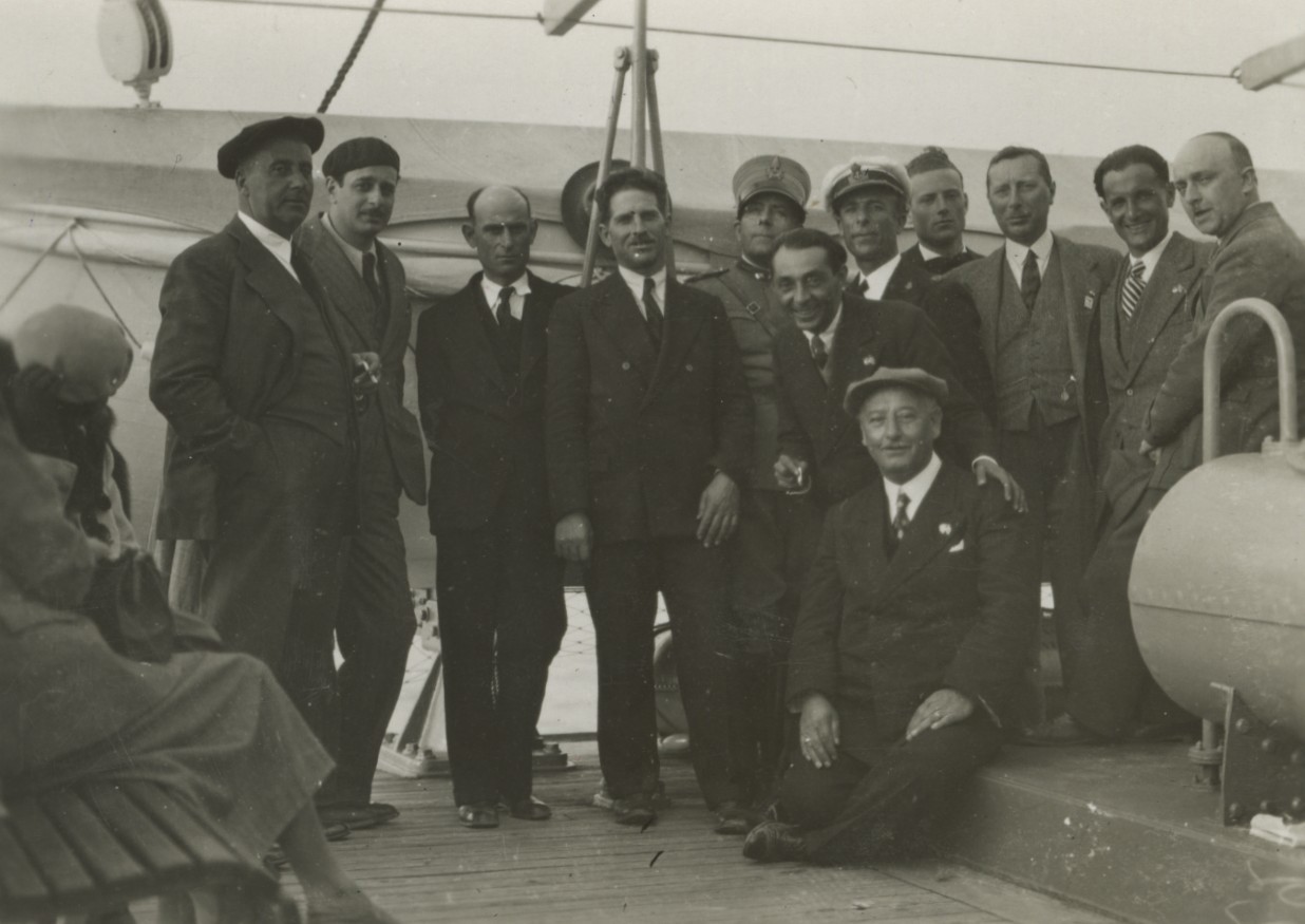 On board a steamship. 
	
		1924