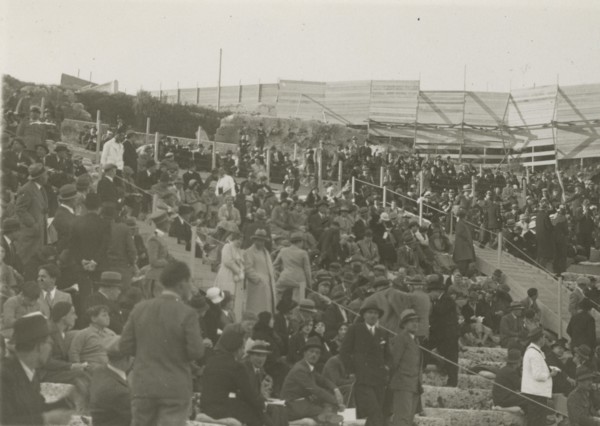 Members of the Touring Club Italiano  visinting the Greek Theatre of Syracuse. 1924