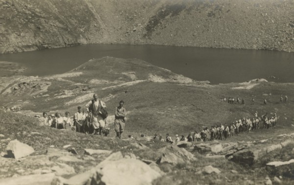 Hikers at the Nivolet lakes. 1933