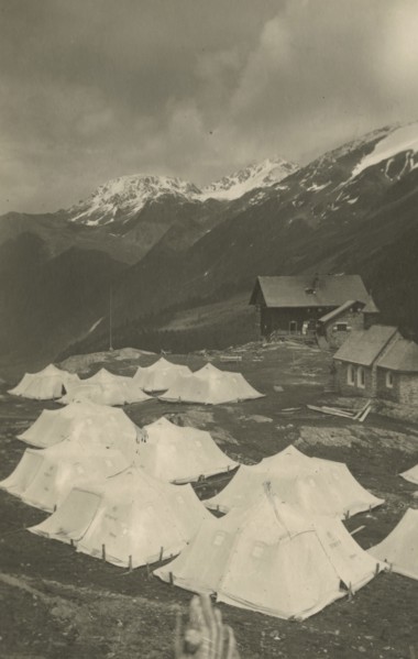 XIII Touring Club Italiano Campsite in Val Martello: the Dux Camp and Refuge. 1934