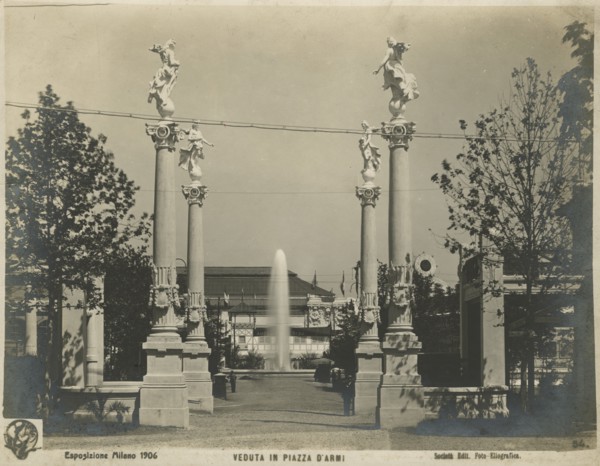 Milan Exhibition 1906: View of the Piazza d'Armi. 1906