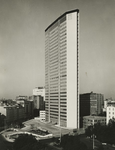 The Pirelli skyscraper in Milan. after 1960