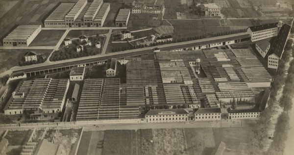 Aerial view of the Ercore Marelli plants in Sesto San Giovanni. ca. 1940