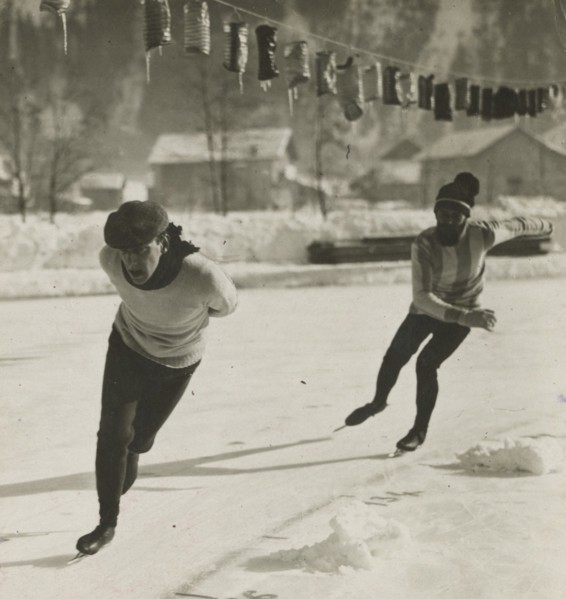 Skiing in Saint-Moritz. 1911